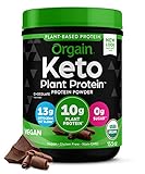 Orgain Organic Keto Vegan Protein Powder, Chocolate - 10g Plant Based Protein, Gluten Free Ketogenic Blend, Dairy Free, Lactose Free, Soy Free, No Sugar Added, For Smoothies & Shakes - 0.97lb