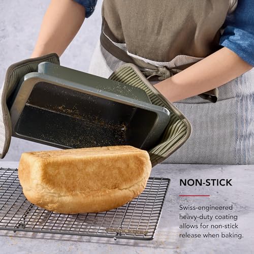 KitchenAid Nonstick Swiss Engineered Aluminized Steel Loaf Pan, Dishwasher Safe, 9 x 5 Inch, Evergreen - image 3
