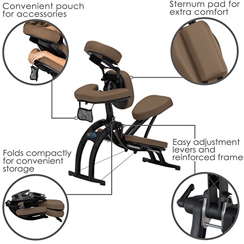 Image of EARTHLITE Portable Massage Chair AVILA II - Premium Folding Spa /Massage /Tattoo Chair incl. Rolling Carry Case