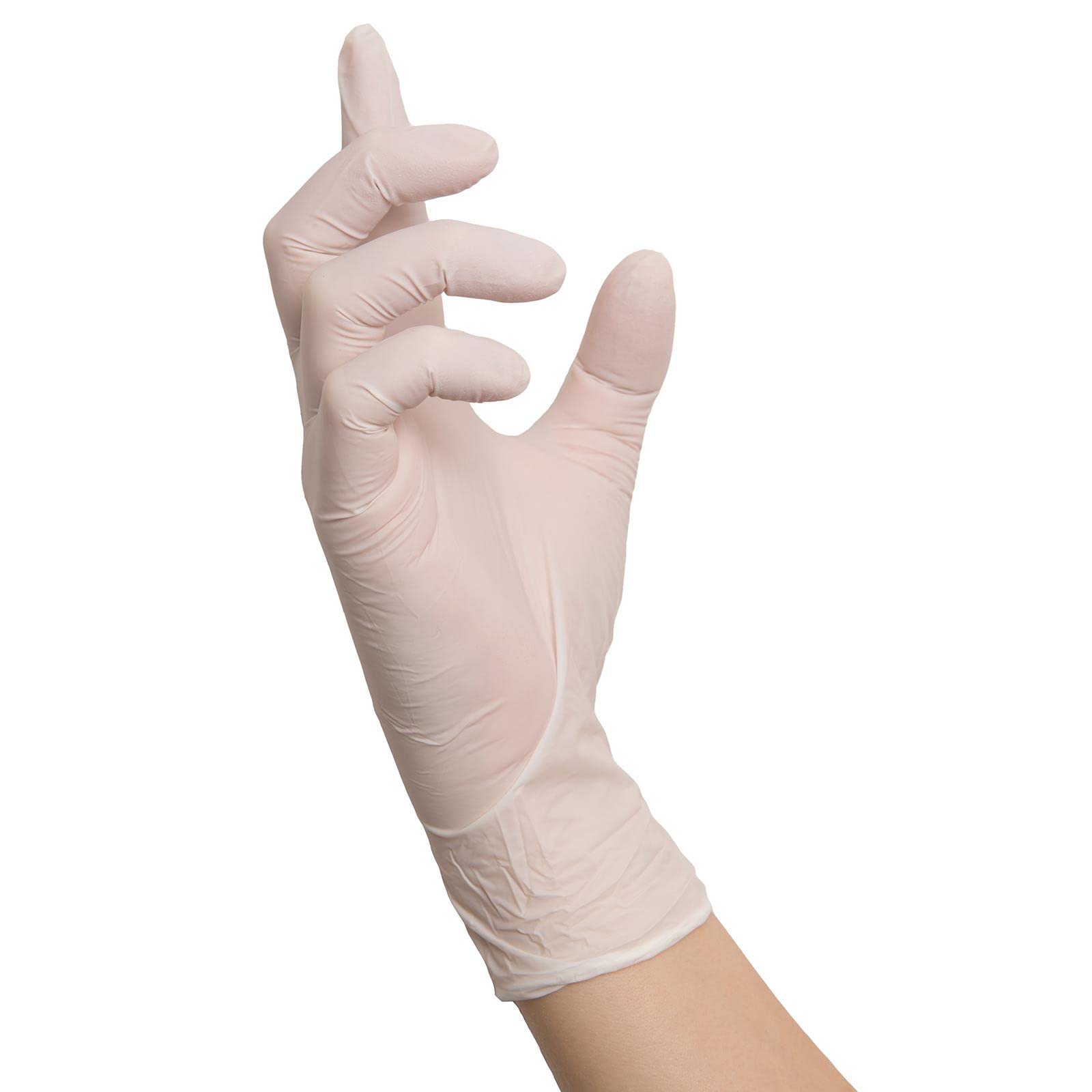NITRAS Einmalhandschuhe White Wave 8310 10x 100 St.- Einweghandschuhe puderfrei und extrem reißfest, perfekt in einer Box zum Dosieren, Größe:8