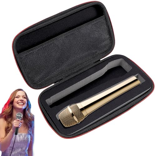 Mikrofon-Aufbewahrungskoffer,Mikrofon-Tragetasche,Kabelloses Mikrofongehäuse mit Doppelreißverschluss,Handheld Dual Mic Reisetasche,Stoßfester,Kann das Mic und Sein Zubehör Effektiv Schützen