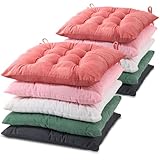 Geetery 10 Pcs Corduroy Chair Cushion with Ties Soft Square Floor Pillows Bulk Seating Cushions, 15.7'' Large Thick Meditation Sitting Mat for Yoga Tatami Classroom Nursery(Colorful)