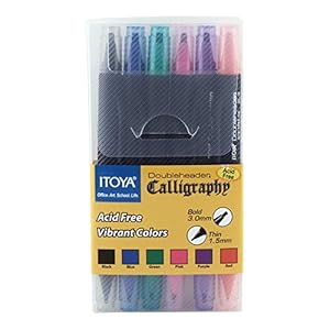 ITOYA CL-100 Doubleheader Kalligraphie Stifte Set (6 Farben)