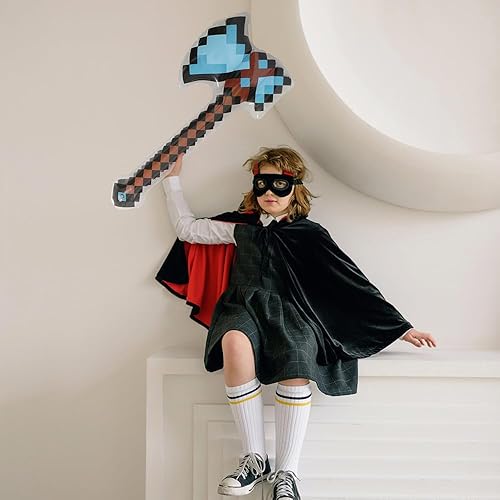 Miniatura 5 de Paquete de 5 unidades únicas con tema de píxeles de PVC inflables de gran tamaño, espadas hachas, hachas, hachas, juguete para fiesta, divertido,