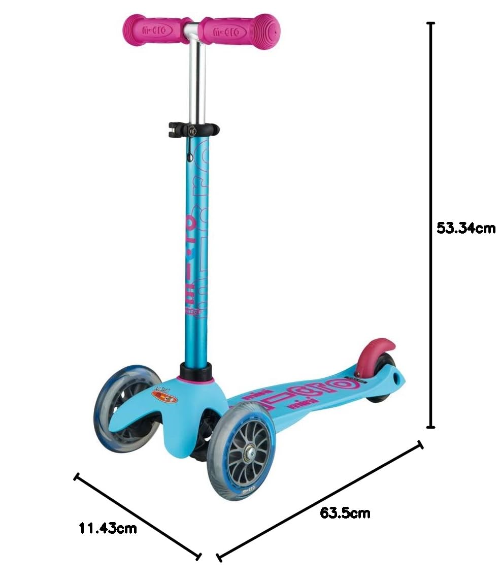 Micro Mobility Systems AG - Mini Micro Deluxe - Trzykołowa Hulajnoga dla Dzieci od 2 do 6 lat, Balansowy System Skręcania - Regulowana Kierownica i Antypoślizgowy Podest - Turkusowa