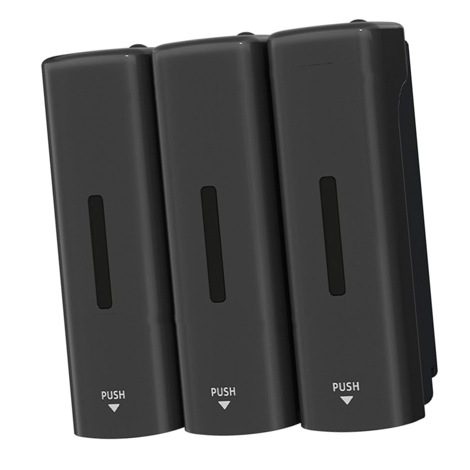 Dispensador de jabón Manual de 3 cámaras Montaje en Pared A Prueba de Fugas Líquido de Goteo de Apertura Amplia 350 ml Cada Capacidad con Ventana Visible para hoteles Hogares (Gris)