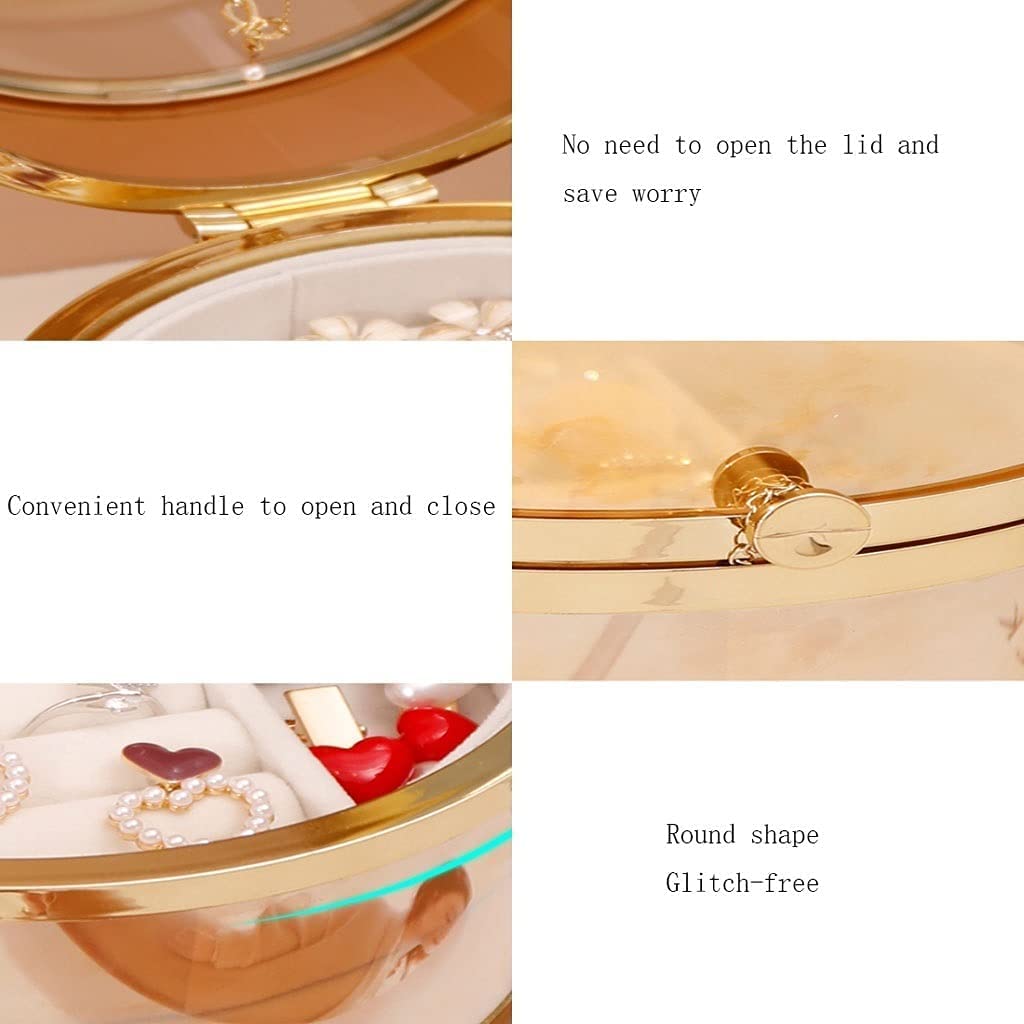 Schmuck-Organizer, Schmuckkästchen, Schmuckkästchen, Schmuck-Aufbewahrungsbox, transparent, kleine tragbare Schmuckschatulle, Präsentationsbox, Geschenk für Damen und Mädchen, Schmucketui,