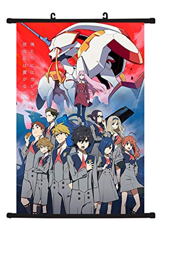 MXDZA Japanese Anime Darling In The Franxx Fabric Painting Cartoon Manga Home Decor Wall Scroll Posters for Decorative 40x60CM(16"x24") (multi 1)