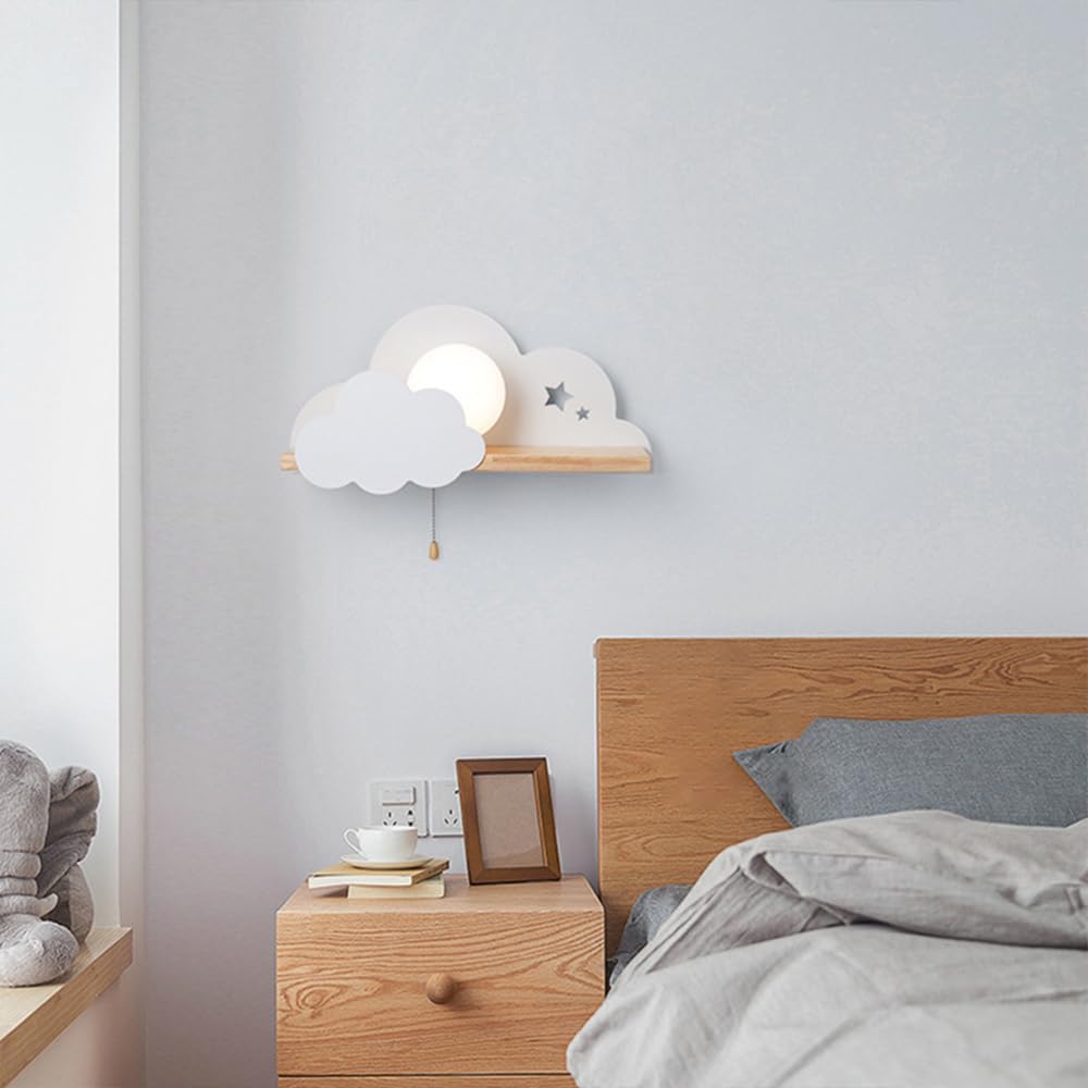 Luz Nocturna de Nube para Dormitorio, Luces de Nube para niños de Dibujos Animados para guardería de bebé, Linda lámpara de Nube Flotante para decoración de habitación