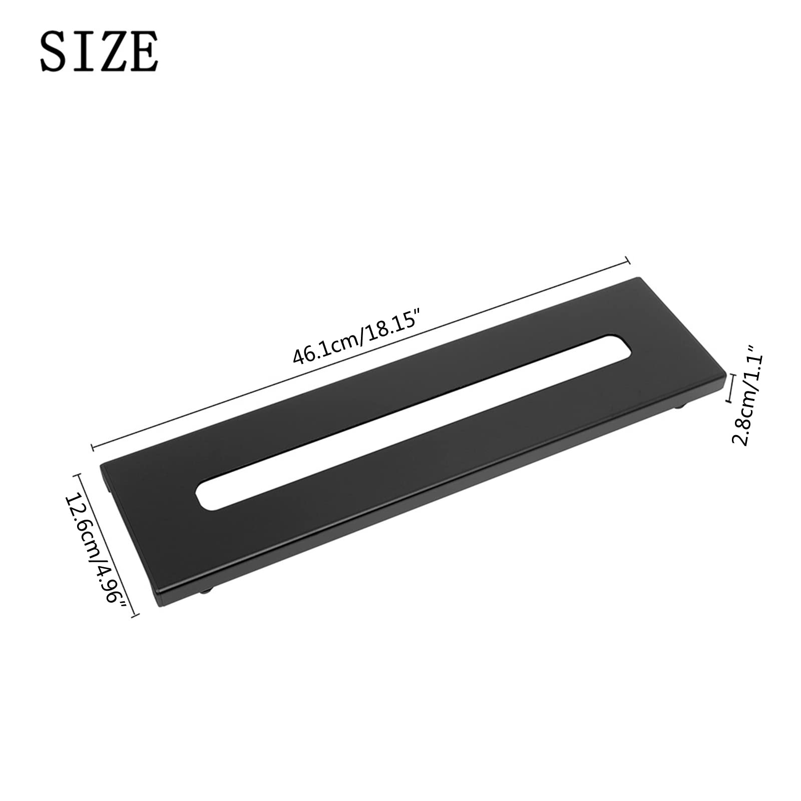 Pedalboard mit komplett isoliertem Netzteil, 46,1 x 12,6 cm Aluminiumlegierung, Gitarren-Pedalboard, inklusive Tragetasche