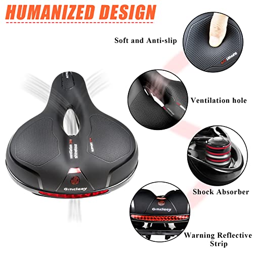 image for Gincleey Comfort Bike Seat for Women Men,Wide Bicycle Saddle Replaceme