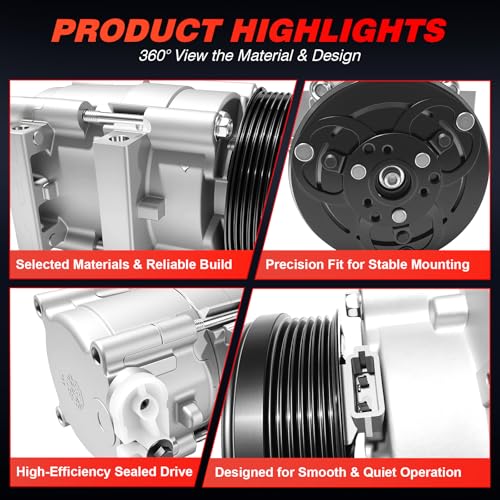 Image of A /C Compressor with Clutch Compatible with Ford F-150 1997-2001,CO35112C