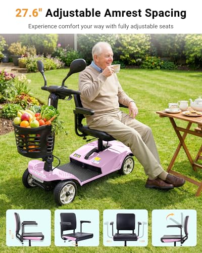 Image of Heavy Duty Mobility Scooter 400 LB Capacity, Electric Scooter for Adults with Adjustable Seat, Powered Mobility Scooters for Seniors, 20 Mile Range