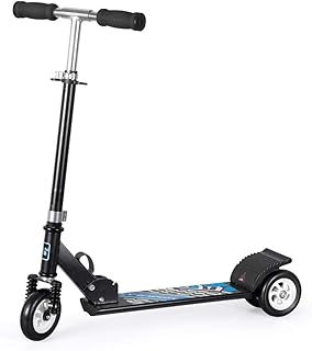 Paelf Shock Absorbing Rubber 3 Wheels Children's Scooter Big Boy Two-wheeled Scooter Two-wheeled Folding Collapsible Middle Child Scooter Foldable Can Be Raised And Lowered Outdoor Scooter