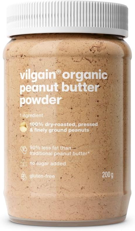 100% Organic Peanut Butter Powder | Sugar-Free with 2X Fewer Calories | Ideal for Smoothies & Porridge | Rich in Protein & Fiber | 46 kcal per Serving, 200g