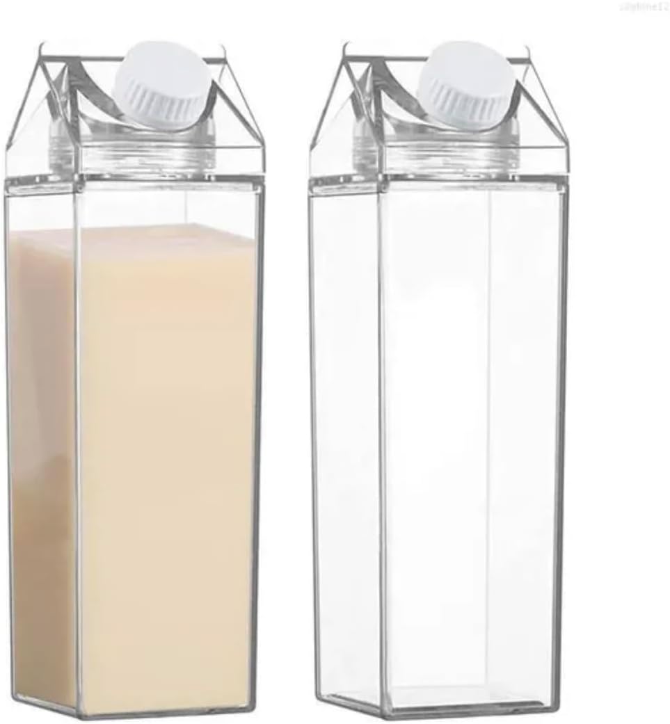 Amazon.com: Aesthetic 2 pack - Milk Carton Bottle 16oz Clear Arcylic ...