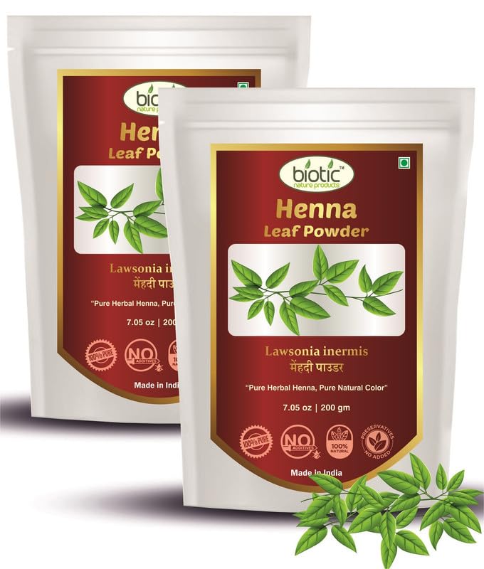 Biotic Herbal Henna Powder (Mehandi) for Natural Hair Colour - Organic Mehndi Powder for Hands - 400gm (Pack of 2)-picture-35