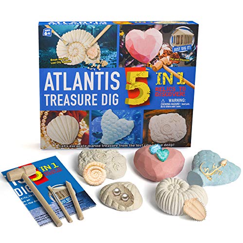 Geographic Scienza Kit Giocattolo per ragazzi Bambini Perle Fossili Gemme Kit di Scavo Regalo per Bambini 5-12 anni Geodesia Archeologia Paleontologia Set Giocattolo Età 6 7 8 9 10 Regalo Compleanno