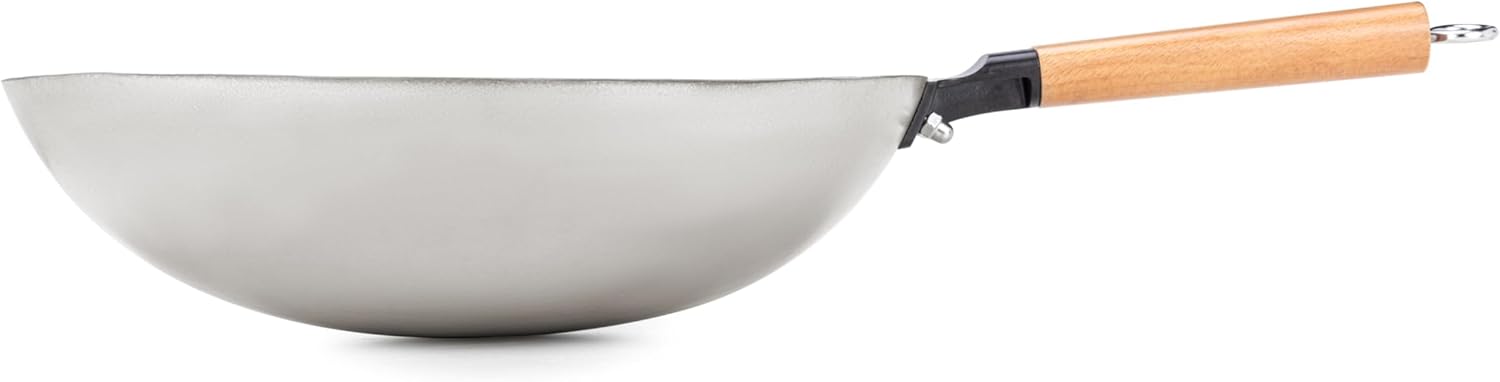 Valtcan T35 Titanium Wok Pan 14” Zero Coatings, Zero Seasoning, Lasts Forever | 3 lbs Ultralight, Non-Reactive Pure Titanium, Non-Stick Without Chemicals | Stir Fry Wok for Gas Stove, Home & Outdoor