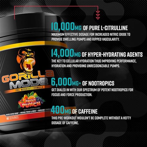 Image of Gorilla Mode Pre Workout - Massive Pumps |792g (Blue Raspberry)