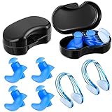 Flexible y cómodo: los tapones para los oídos para nadar están hechos de silicona de calidad, suaves y flexibles para insertar en los oídos, agradables al tacto y cómodos para que los use durante mucho tiempo, lo que le permite sentirse relajado en el agua de inmediato