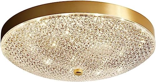 Plafonnier rétro du milieu du siècle moderne rond doré pour plafond de ferme et loft