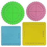 Kumihimo Disks Set of 4 Different Looms (Small & Large Round/Square Plate) (Multicolour)
