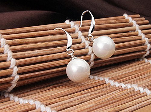 Plated Pearl Dangle Drop Earrings For Women