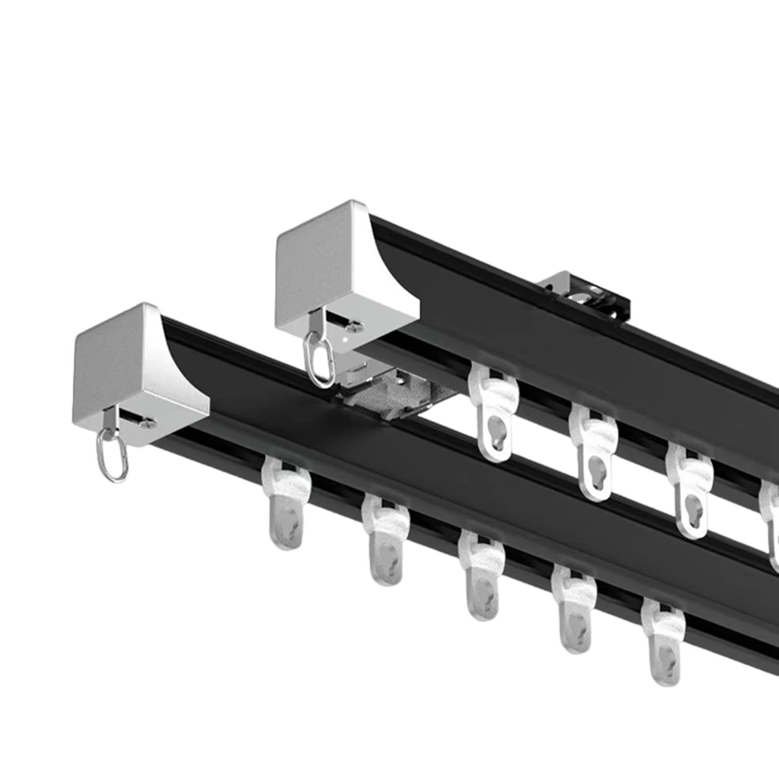 Rails coulissants pour rideaux de 1,3 m en aluminium durable pour montage plafond et mur