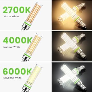 FanNicoo E12 LED Bulb 100w Equivalent 1200lm 6000K Led Candelabra Bulbs Cool Daylight White 10W T6 C7 Candle Light Bulbs for Ceiling Fan Pendant Lighting Salt Lamp Non-dimmable(5Pack)