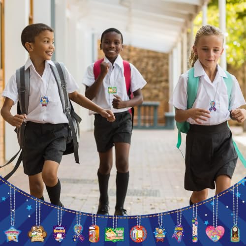 AmazingSpark 240 Pcs Awesome Attendance Reward Tags Bulk with Chains, Motivational Tag Education Awards Prizes PVC Waterproof Reading Necklace for School Classroom Teacher Reward - Image 5