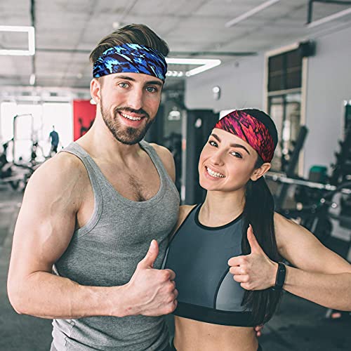 Brighoo 6 Pieces Headbands For Men Women Non-Slip Sweat Bands Breathable Cooling Headbands Outdoor Sports Headbands For Workout Yoga Running Jogging Cycling (Delicate Style) #TOP5