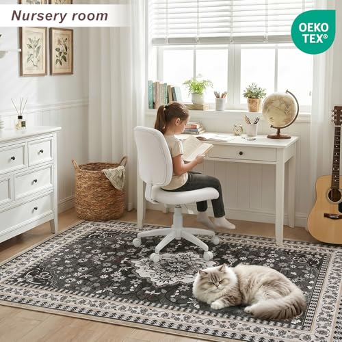 5' x 7' Bleum Cade Boho Washable Area Rug (Black) - image 4