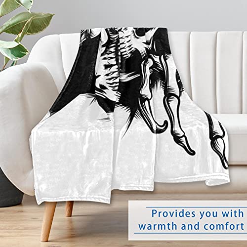 Couverture chaude imprimé tête de mort plaid doux pour canapé - 7