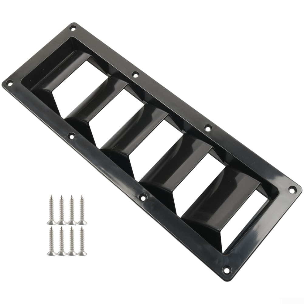 Lüftungsgitter 5-Schlitze Schwarz für weiß ABS mit Insektenschutz für Wohnmobil Boot Außenbereich für robuste Belüftung(White 2pcs)