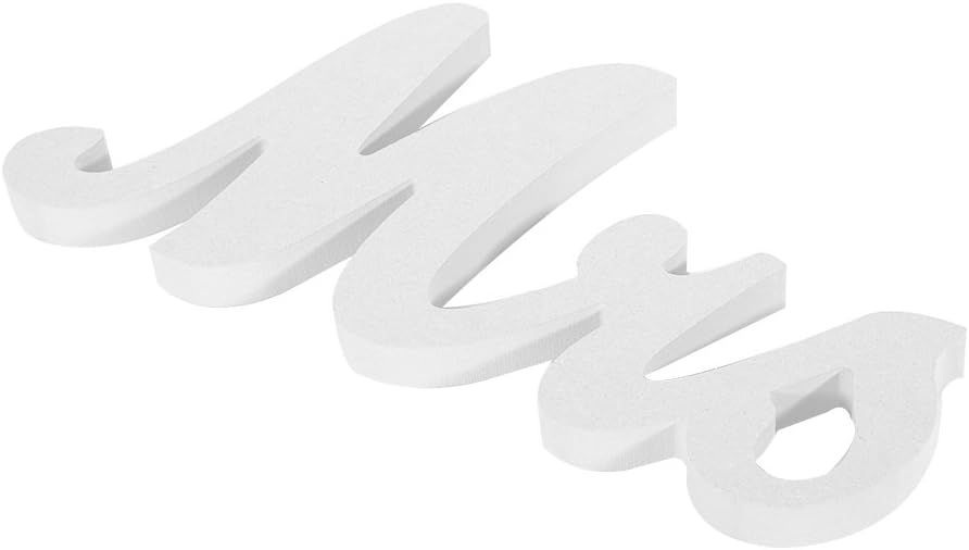 Adeeing Mr and Mrs Signs Wedding Sweetheart Table Decorations, Wooden Freestanding Letters for Photo Props, Rustic Anniversary Wedding Shower Gift (White)