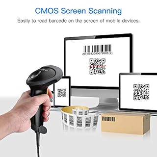 Eyoyo lettore di codici a barre 2D, Handheld Wired QR Barcode Scanner QR PDF417 Data Matrix Barcode Reader with USB Cable for PC Mac per Mobile Payment, Convenience Store