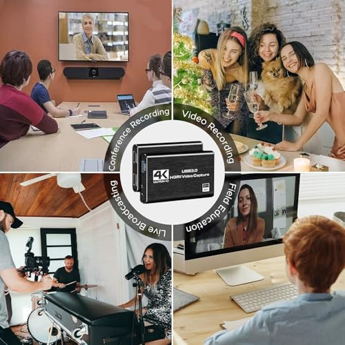 4K HDMI Video Capture Card,Audio Video Capture Card,USB3.0 1080P 60FPS Video Recorder für Streaming Gaming Broadcasting, funktioniert mit Xbox Series X/S, Xbox One X/S, PS5,Switch/Kamera/PC/OBS