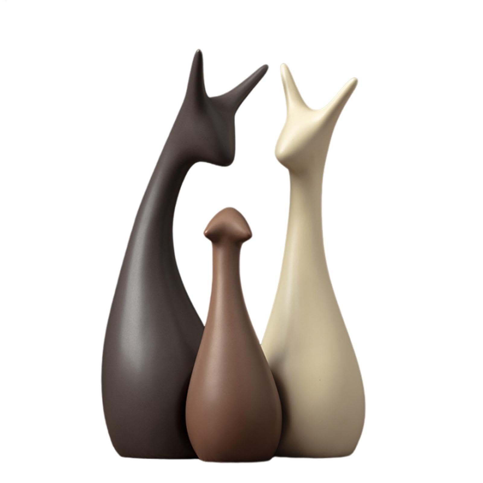 Rzeźba statuy rodziny trzech osób Nowoczesne figurki ceramiczne - statuetki artystyczne, urocze akcesoria domowe, zabawa