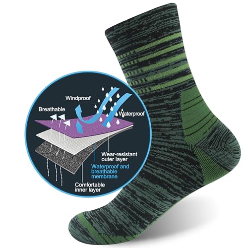 RANDY SUN Waterproof Socks, Unisex Hiking Wading Trail Running Kayaking Crew Socks2