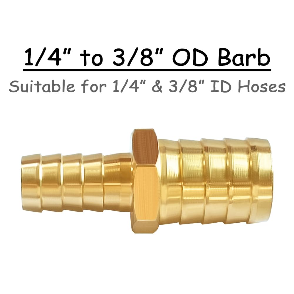 LTWFITTING 3/8 In. X 5/8 In. I.D. Brass Hose Barb Reducer Splicer - Foto 6