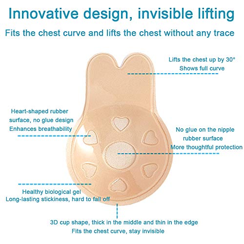 3 Pairs Invisible Adhesive Bra, Anti-Penetration Point Adhesive Bra,Breast Lift Tape Push Up Strapless Nipple Covers #TOP2