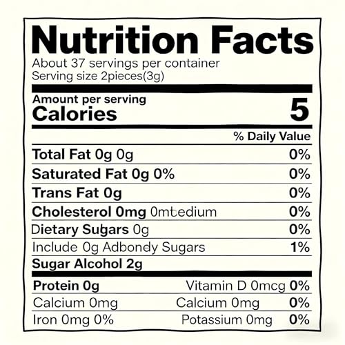 Benechew 4-Pack Sugar Free Gum with 35% Xylitol Guarana Extract Extra Strong Mint, 75 Pieces per Bottle with Wrapping Paper Natural Energy Boost for Work, Study, Driving Sports - image 2