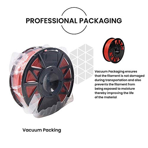 Image of Tesseract Premium PLA + 1.75mm 3D Printing Filament | Dimensional Accuracy + /- 0.03mm | Compatible with Most FDM Printers | 1 KG 3D Printer Filament - PLA Red (Quantity 10)