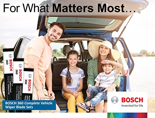 Image of BOSCH B36013 360 Complete Vehicle Wiper Blade Replacement - Includes Front Beam Blades (Pair) + Rear Wiper Blade (1) - 22 inch /22 inch /13 inch