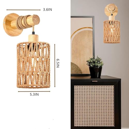Tête de lit en corde de rotin style campagnard chic pour chambre à coucher Modèle B