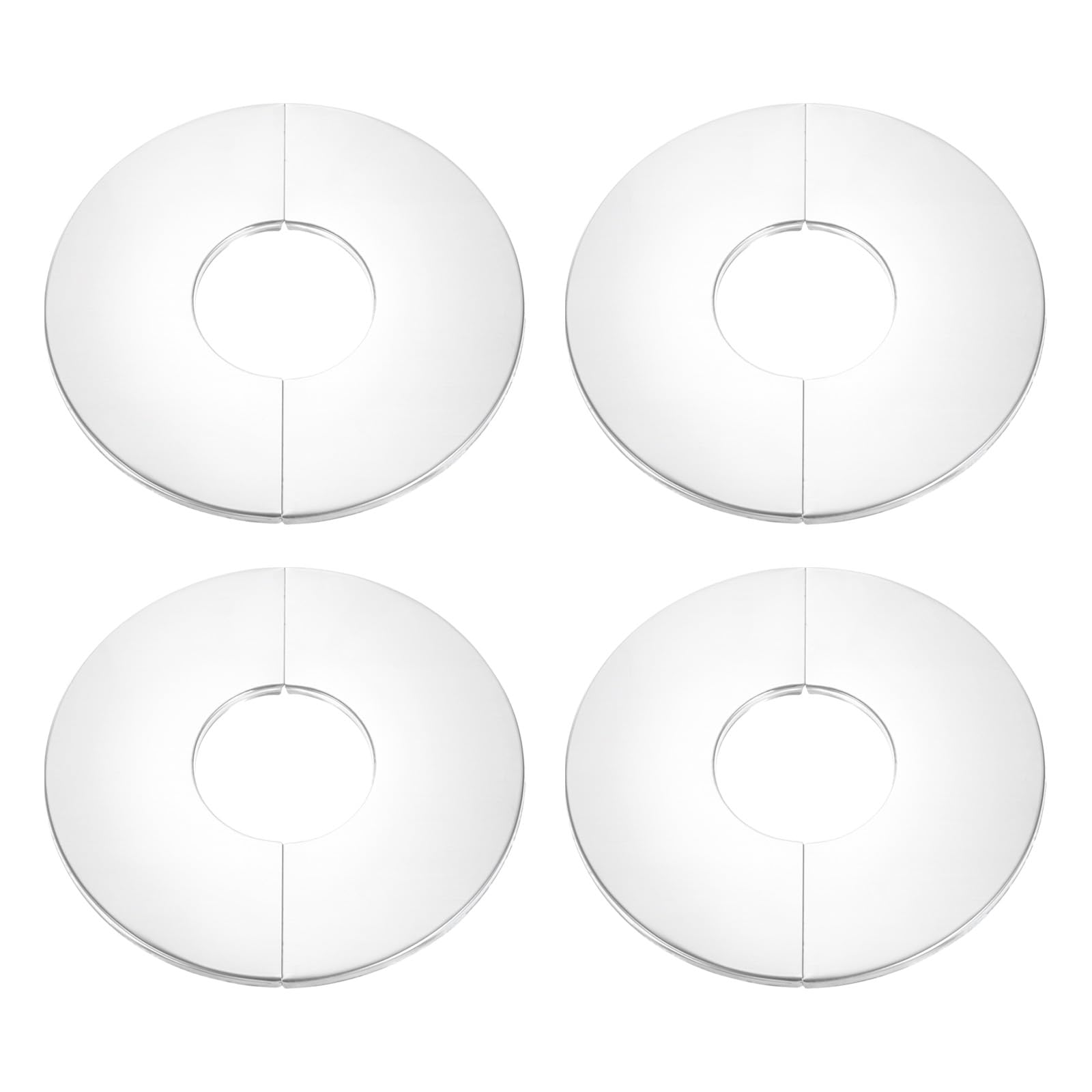 sourcing map Wall Split Flange, 4pcs 304 Stainless Steel Round Escutcheon Plate for 50mm Diameter Pipe