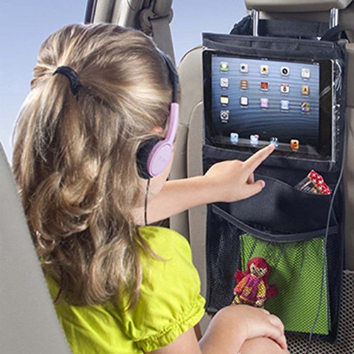 Villexun - Organiseur pour siège arrière de voiture - Support pour iPad - Sac à suspendre - Accessoire indispensable pour le voyage et le rangement de jouets