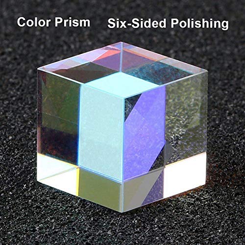 LeSharp Novelty & Gag Toys, Colorful RGB Combiner Optical Glass Cube Prism Defective Cross Dichroic Mirror - 1818mm