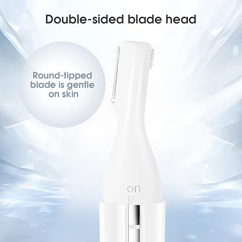 TOUCHBeauty Painless Eyebrow Trimmer - Rose Gold Facial Hair Remover(White)